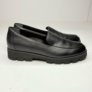 Vionic Kensley Black Leather Chunky Loafers Sz8 Officewear Workwear Comfy